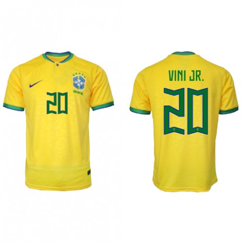 Brasilien Vinicius Junior #20 Replika Hjemmebanetrøje VM 2022 Kortærmet